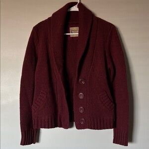 Ruff Hewn Burgundy Cardigan Sweater